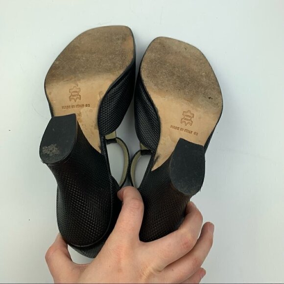 Paloma heels 7 Italian leather snakeskin print - Picture 6 of 12